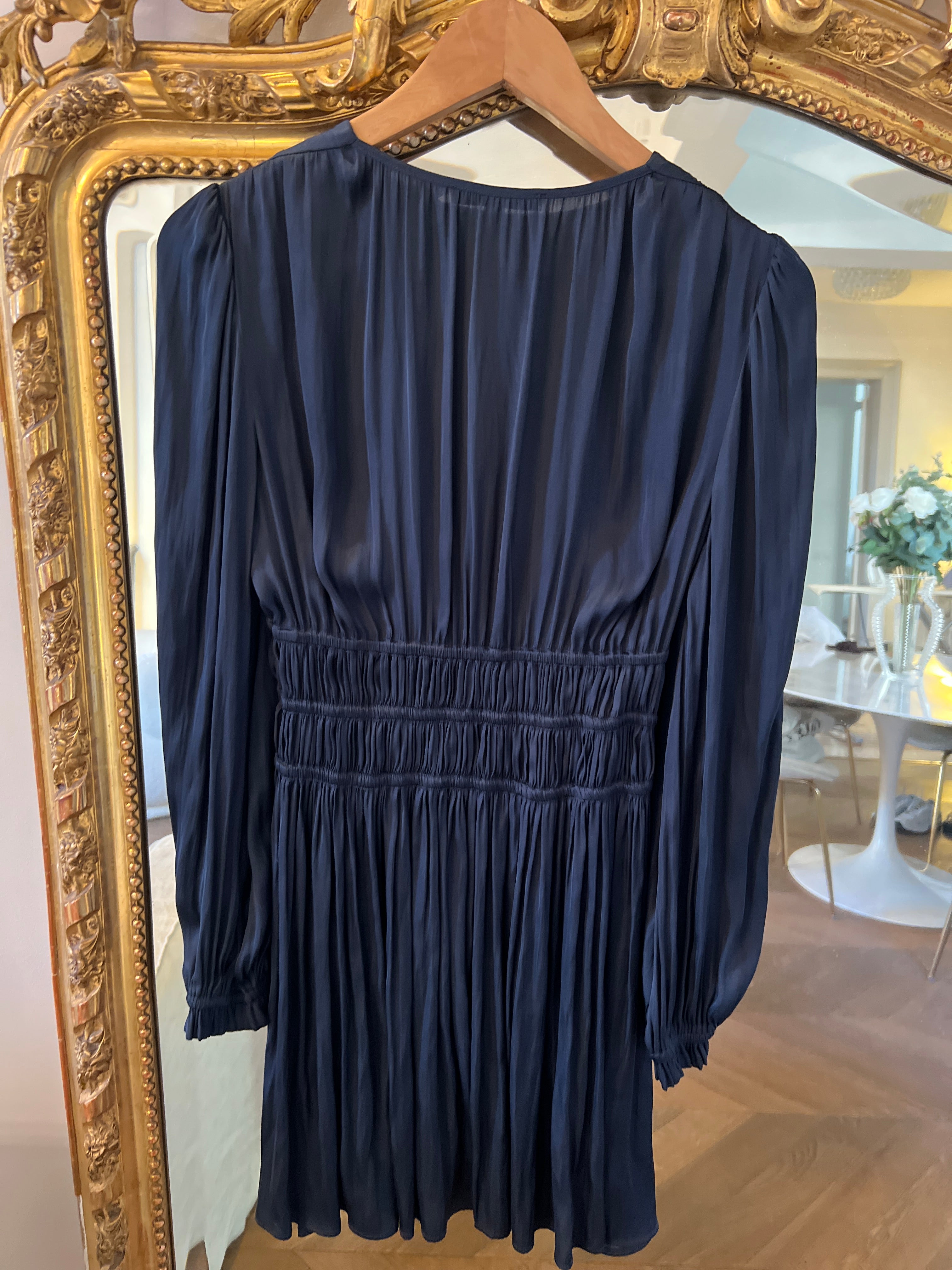 Maje - Robe bleu nuit plissée