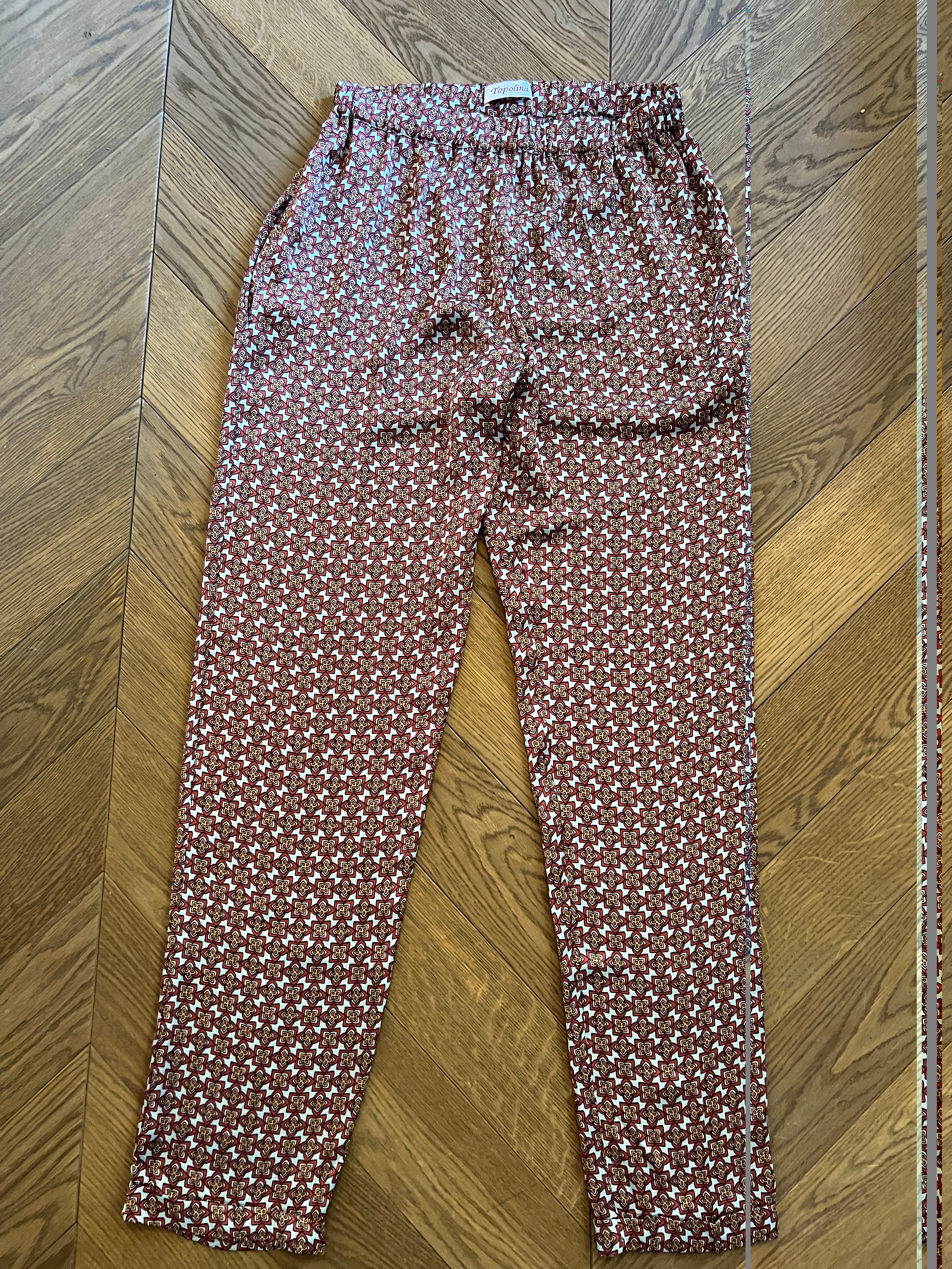 Pantalon Topolina satiné motifs fleurs