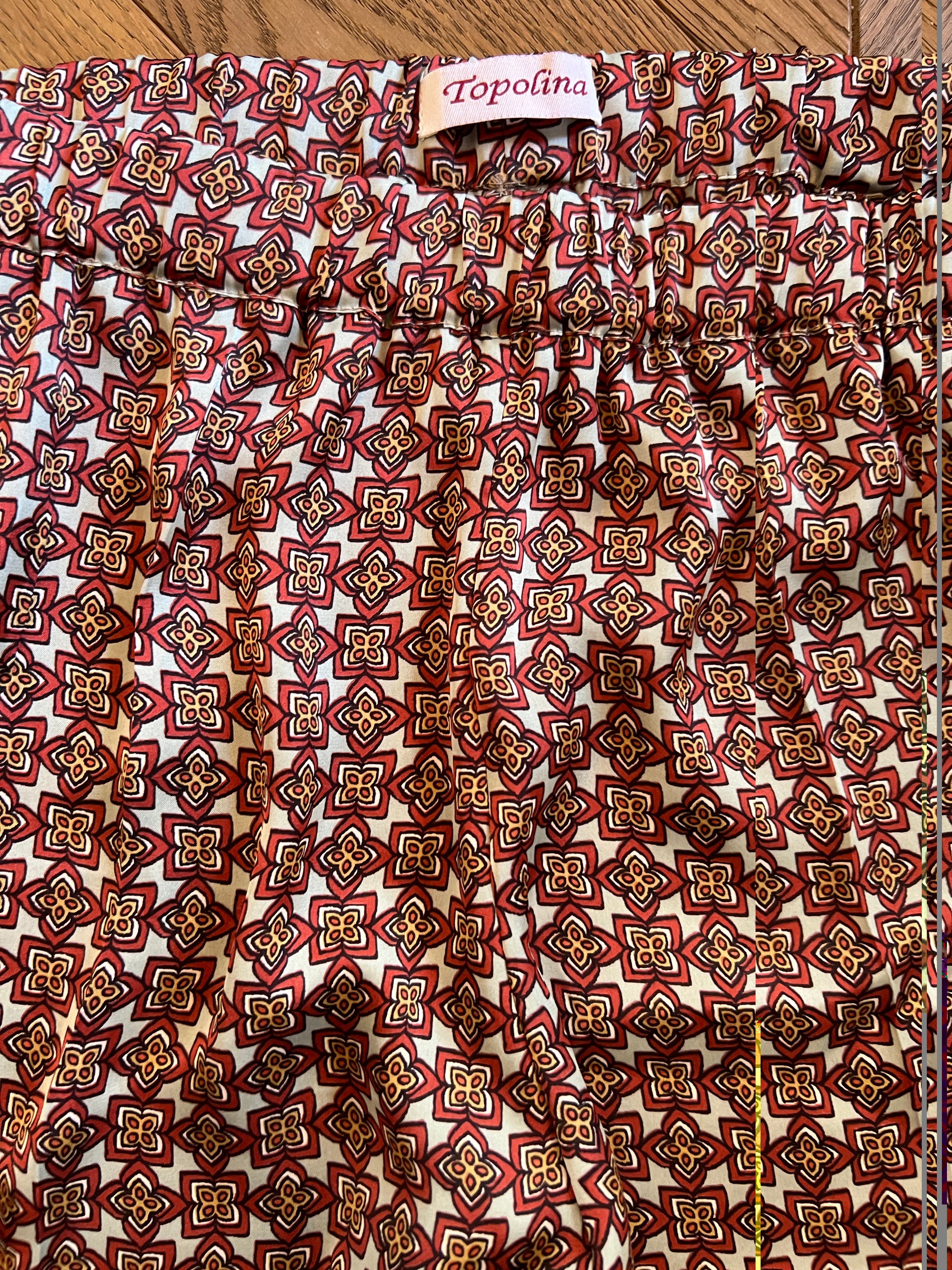 Pantalon Topolina satiné motifs fleurs