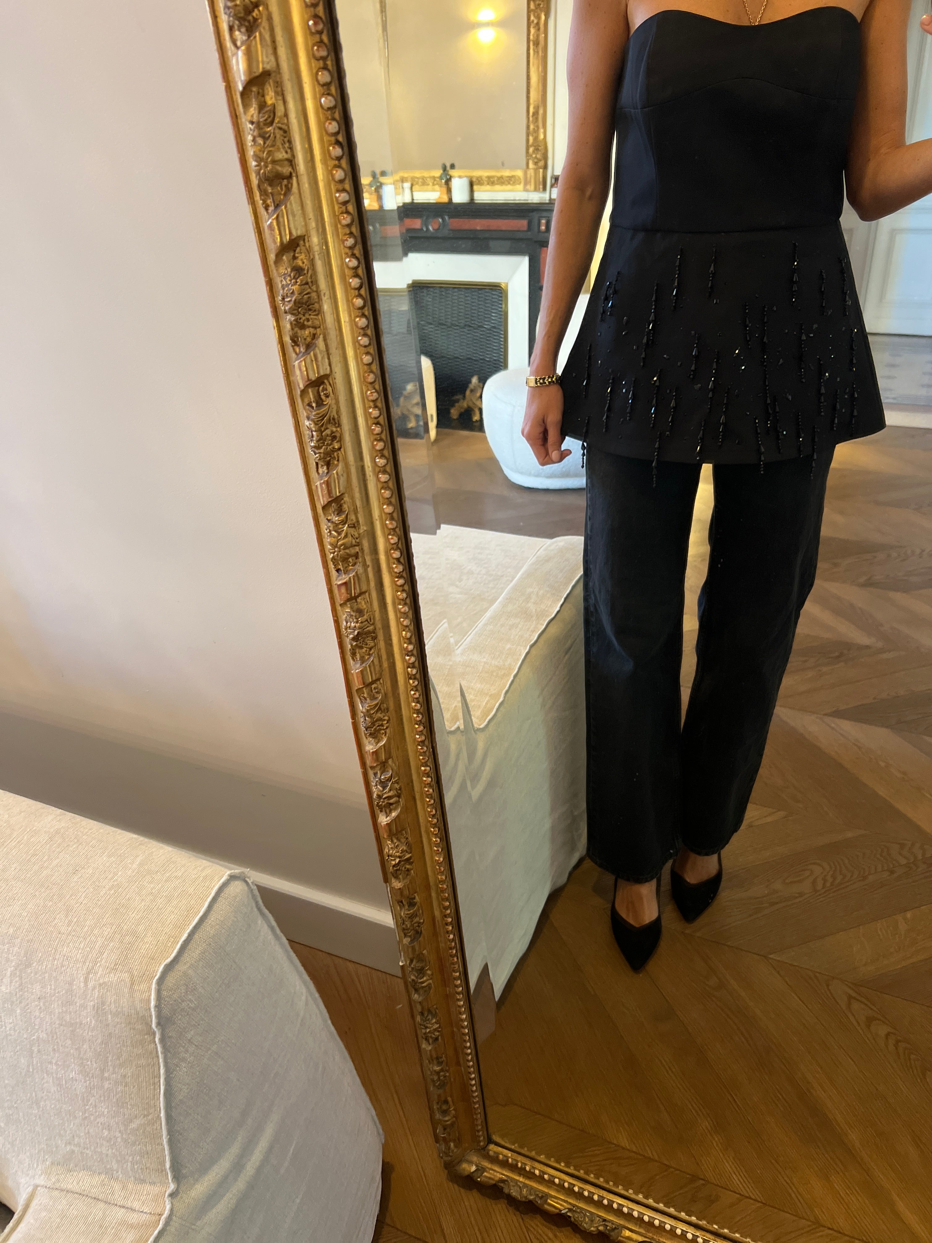 H&M -  Bustier Edition à perles noires