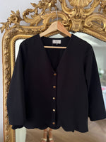 Charger l&#39;image dans la galerie, Blouse SAAJ Paris noire boutons dorées
