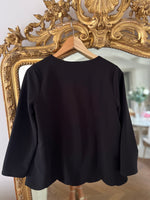 Charger l&#39;image dans la galerie, Blouse SAAJ Paris noire boutons dorées

