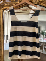 Charger l&#39;image dans la galerie, Débardeur Ba&amp;sh à rayures bleu marine et beige
