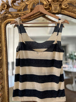 Charger l&#39;image dans la galerie, Débardeur Ba&amp;sh à rayures bleu marine et beige
