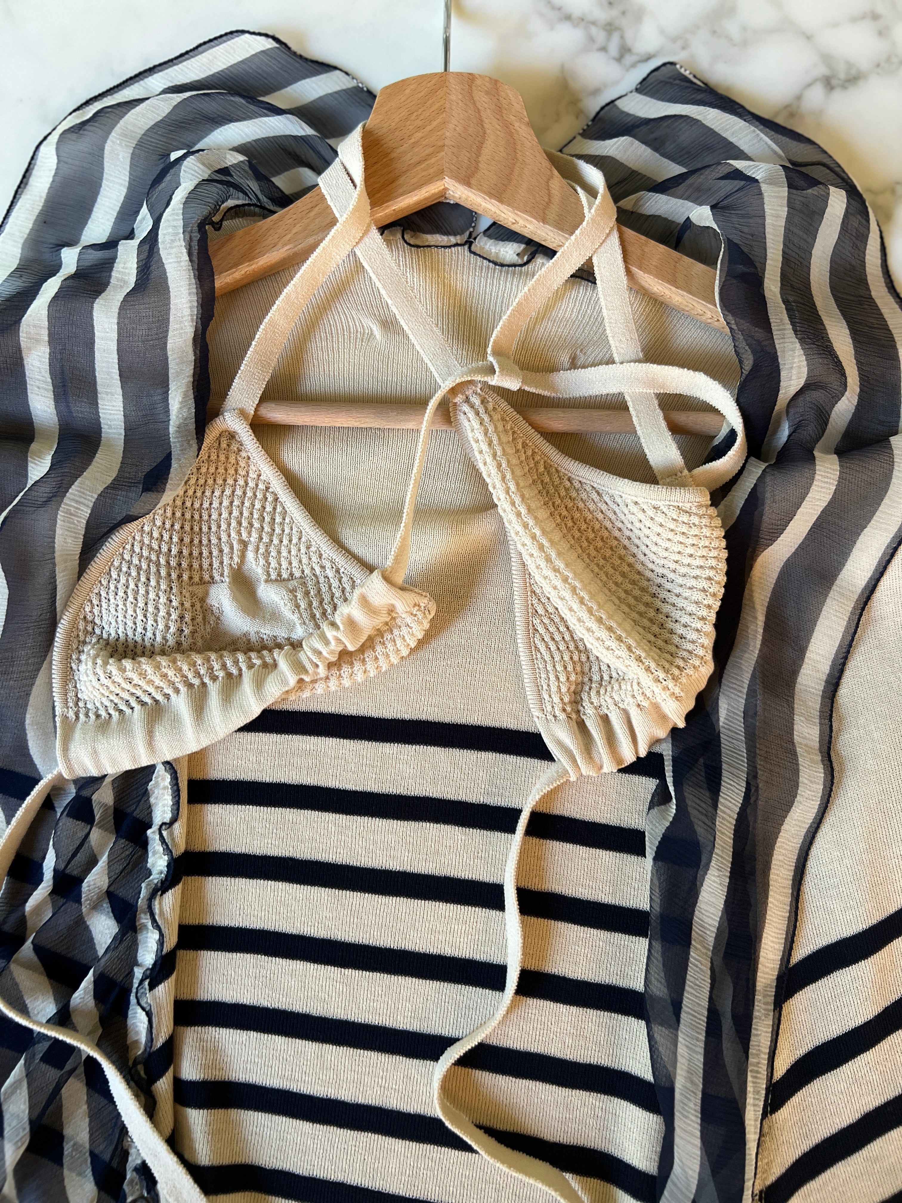 Ensemble à rayures gilet + maillot