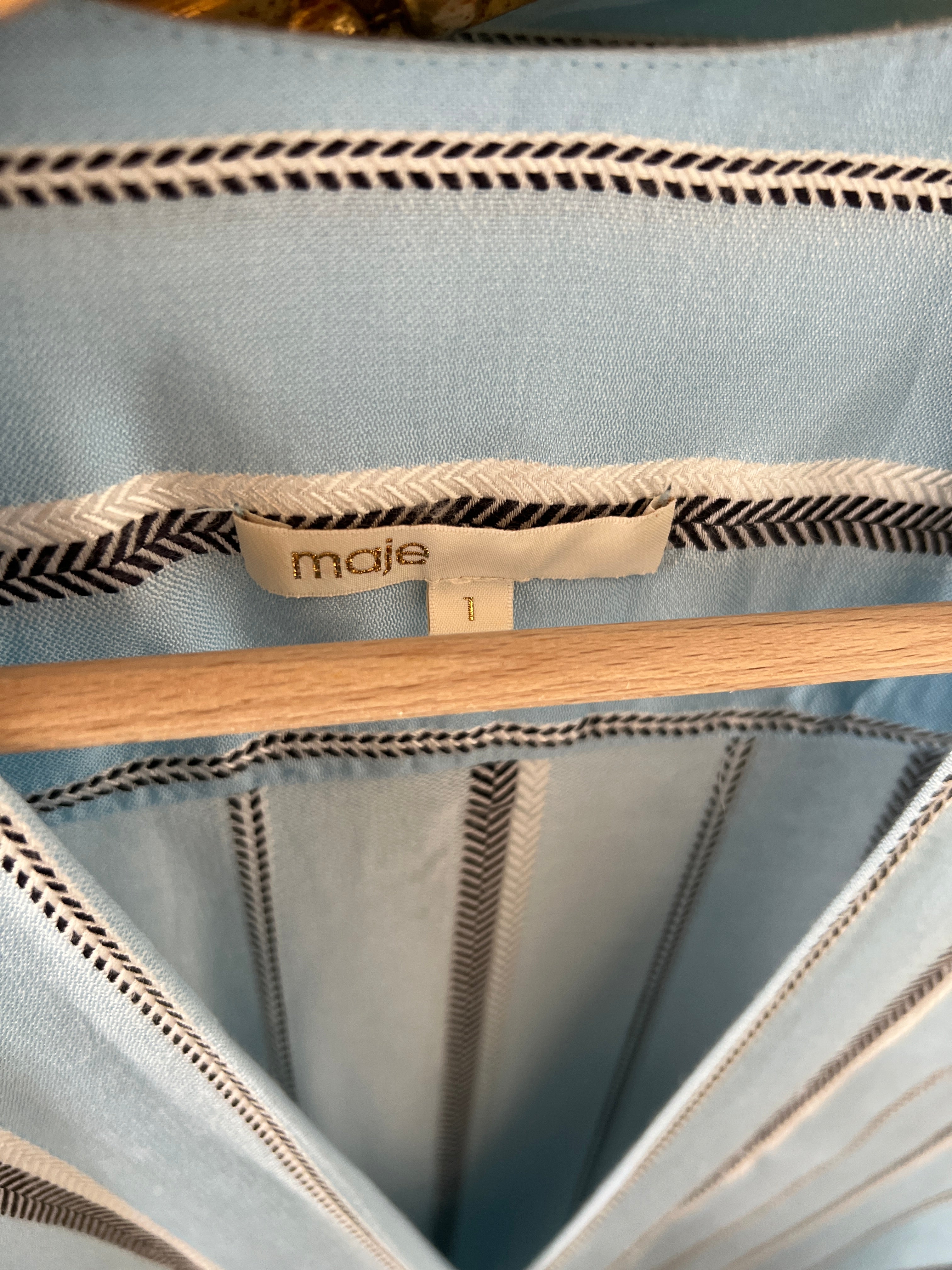 Combishort Maje bleu ciel à rayures