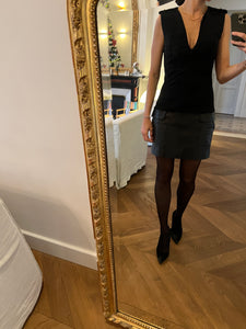 Robe Barbara Bui noire bas en cuir