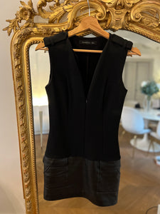 Robe Barbara Bui noire bas en cuir