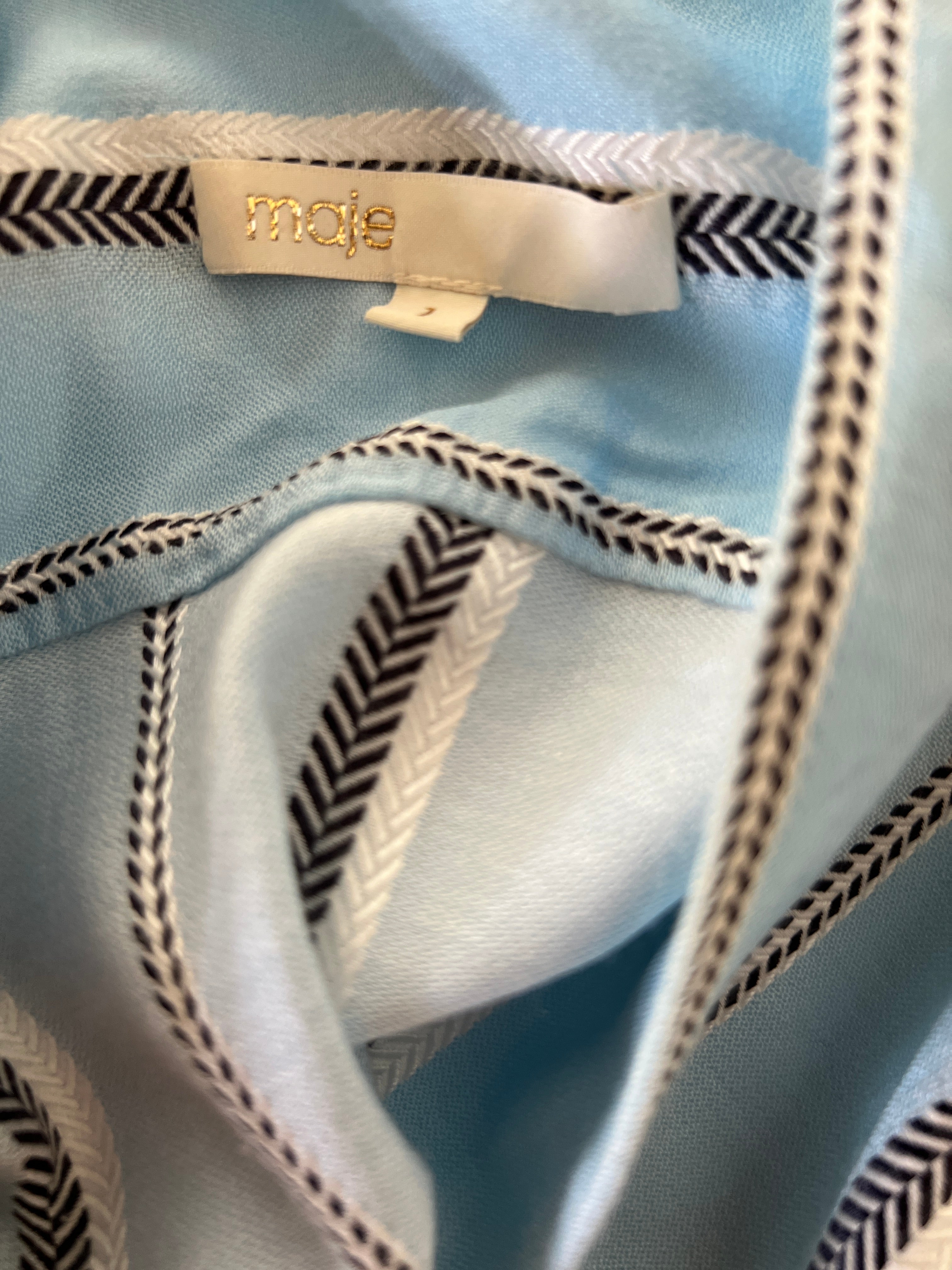 Combishort Maje bleu ciel à rayures