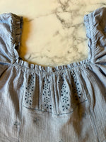 Charger l&#39;image dans la galerie, Aurianne Sinacola Crop top Zara bleu clair porté épaules
