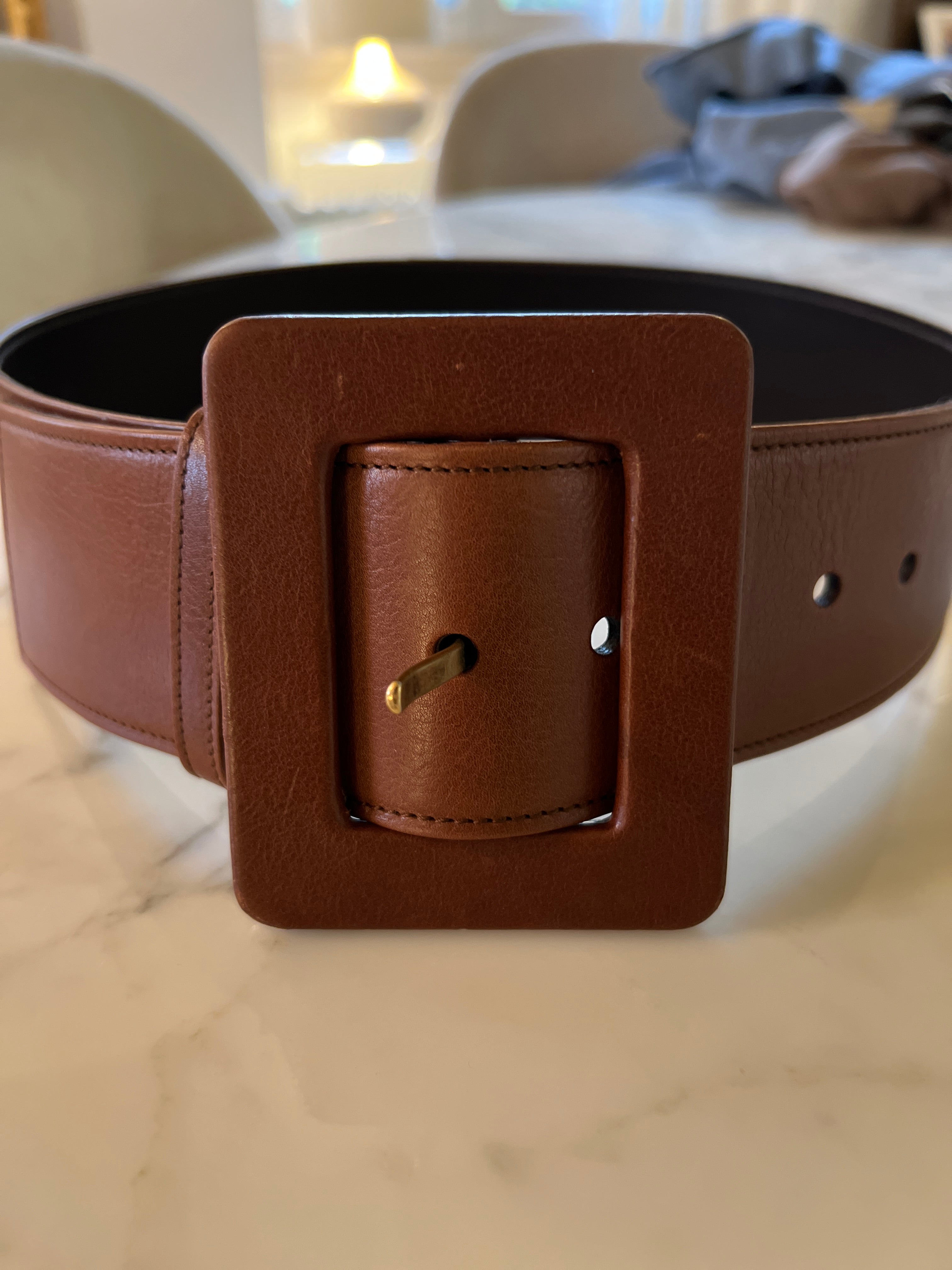 Ceinture Saint Laurent camel