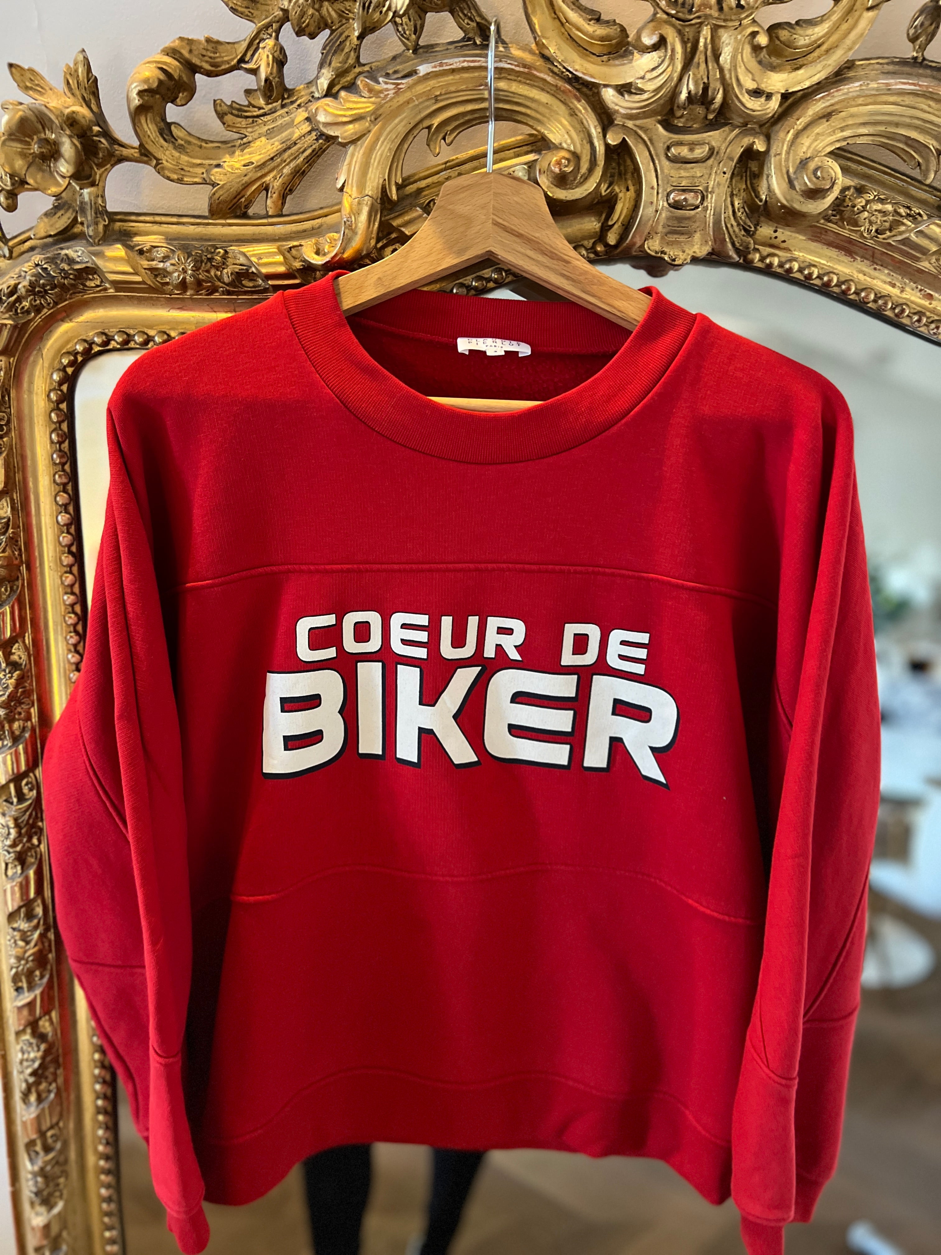 Sweat Claudie Pierlot rouge coeur de biker