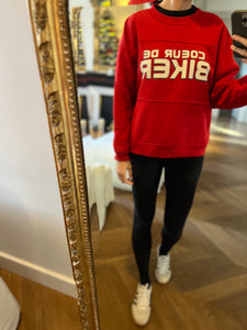 Sweat Claudie Pierlot rouge coeur de biker