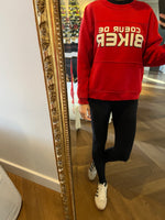 Charger l&#39;image dans la galerie, Sweat Claudie Pierlot rouge coeur de biker
