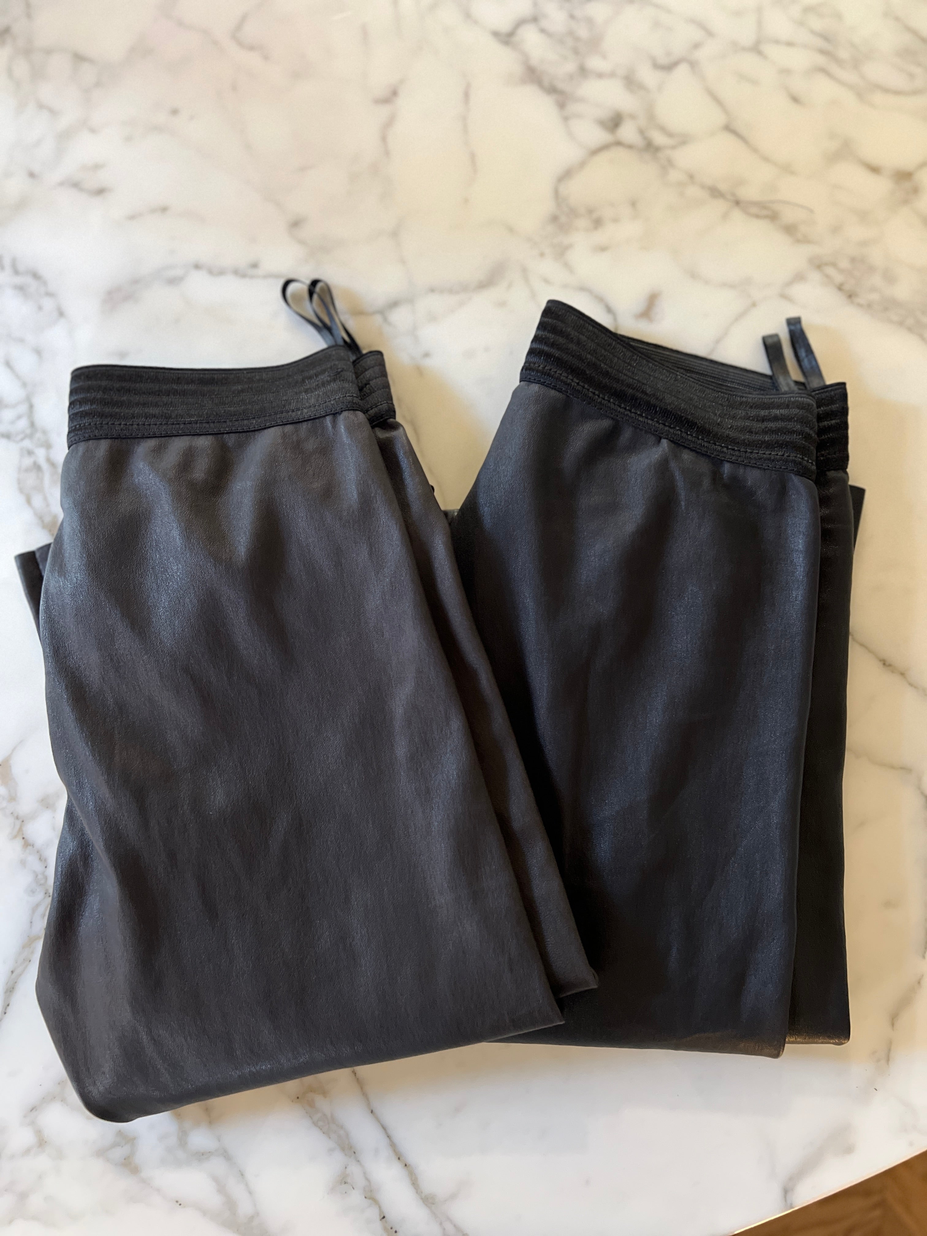 Lot de 2 leggings Drome en cuir noir et marron