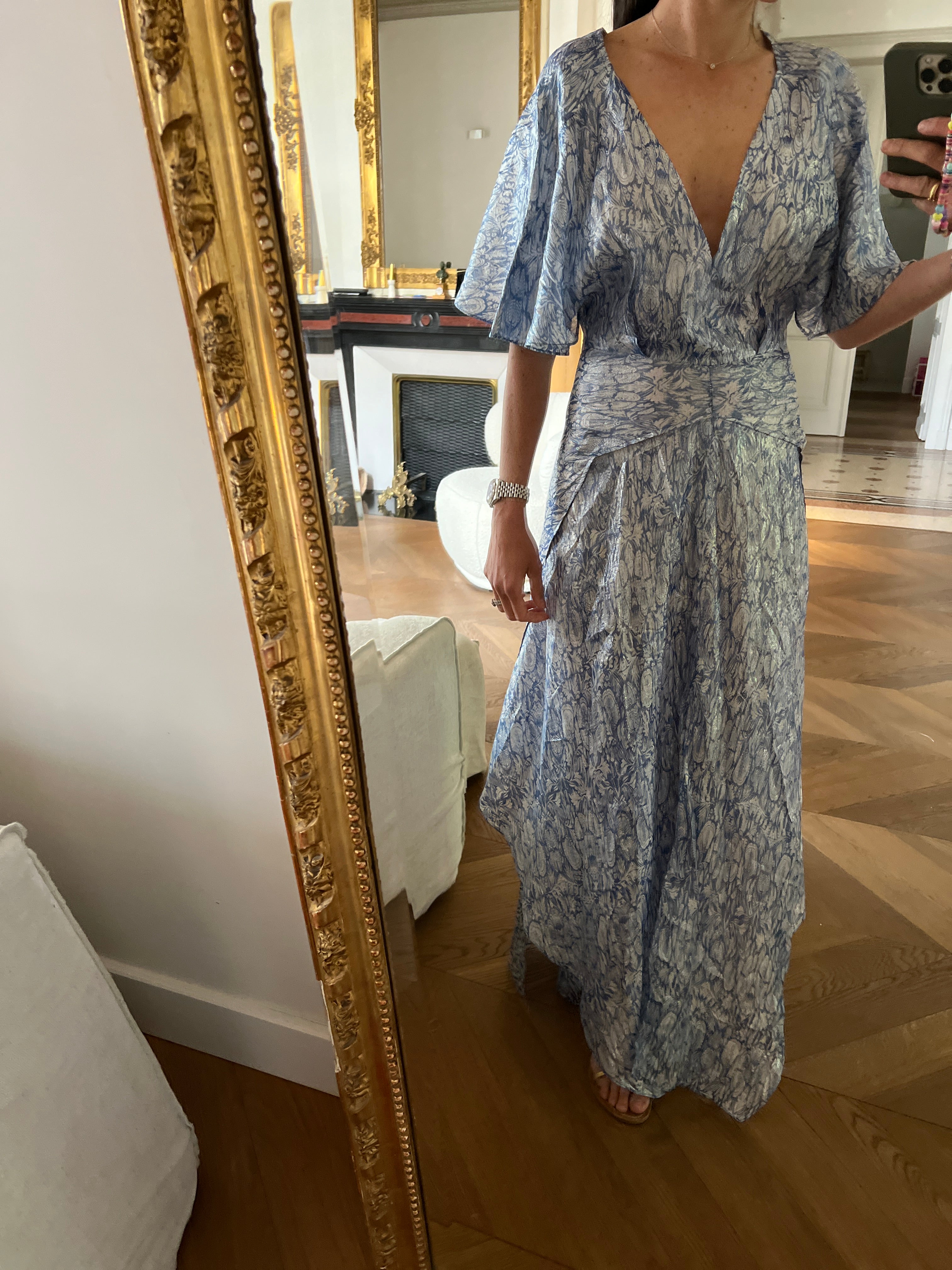 Aurianne Sinacola Robe Maje bleu scintillant