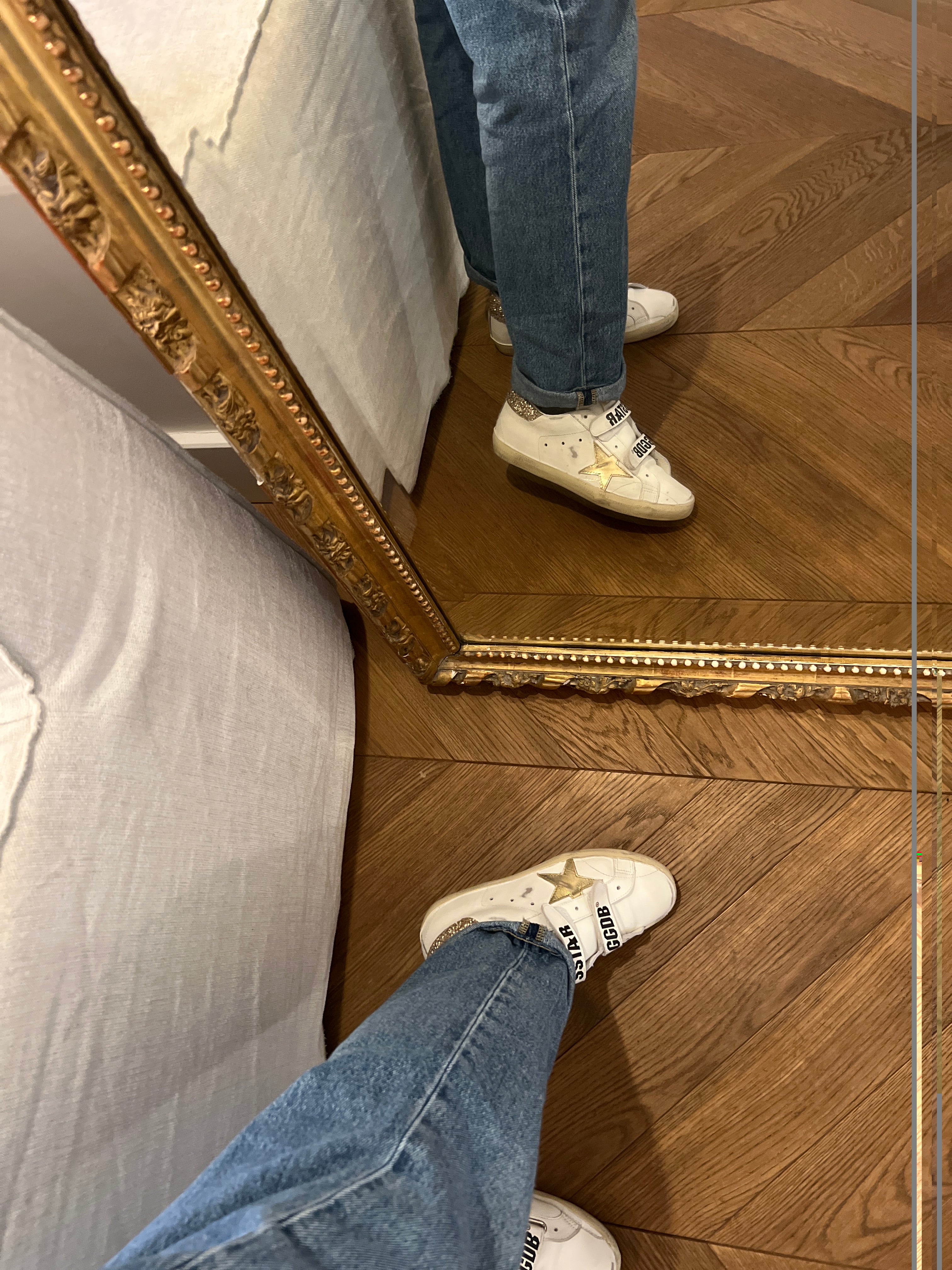 Golden Goose - Baskets à scratch pailleté doré