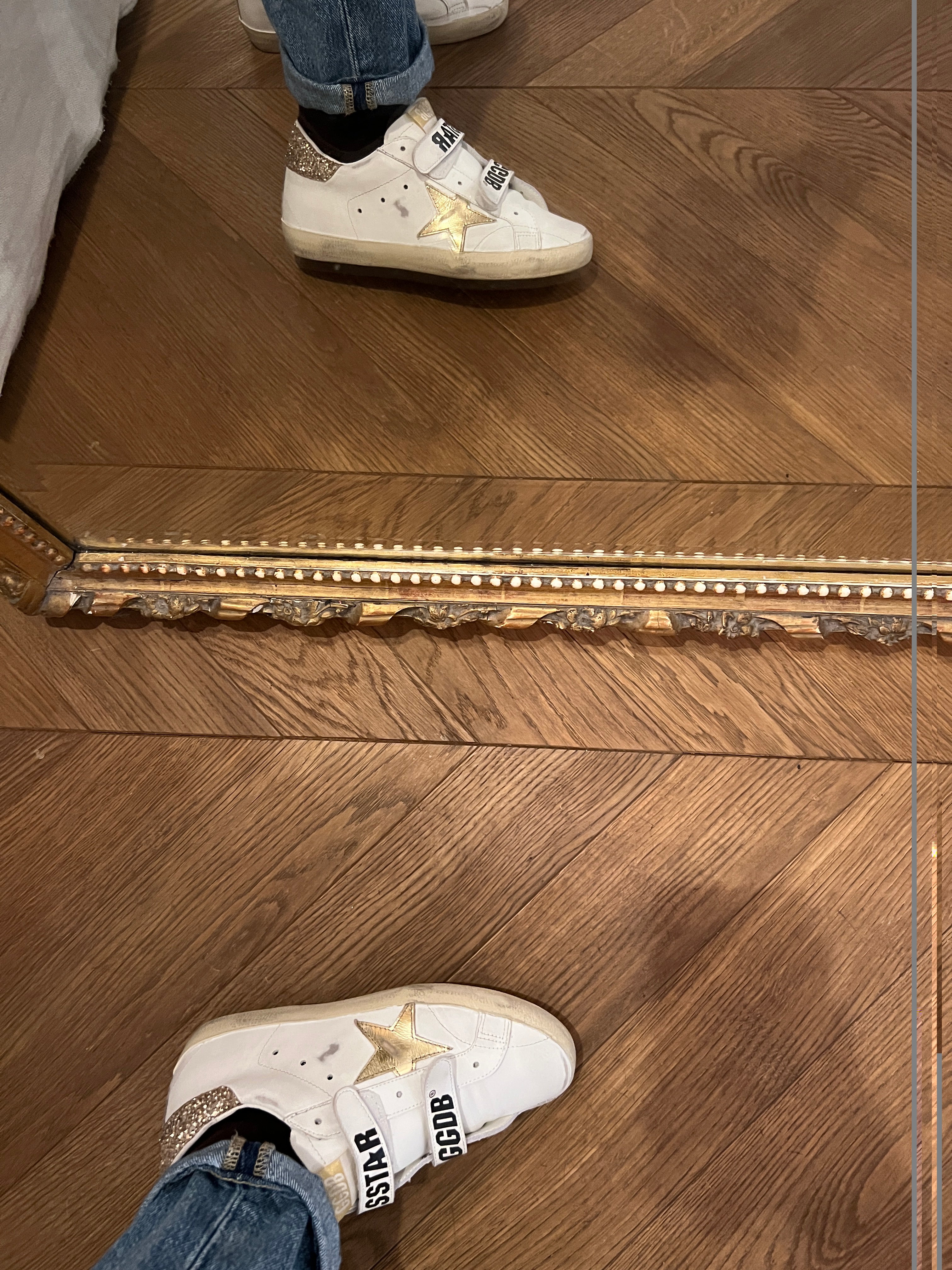 Golden Goose - Baskets à scratch pailleté doré