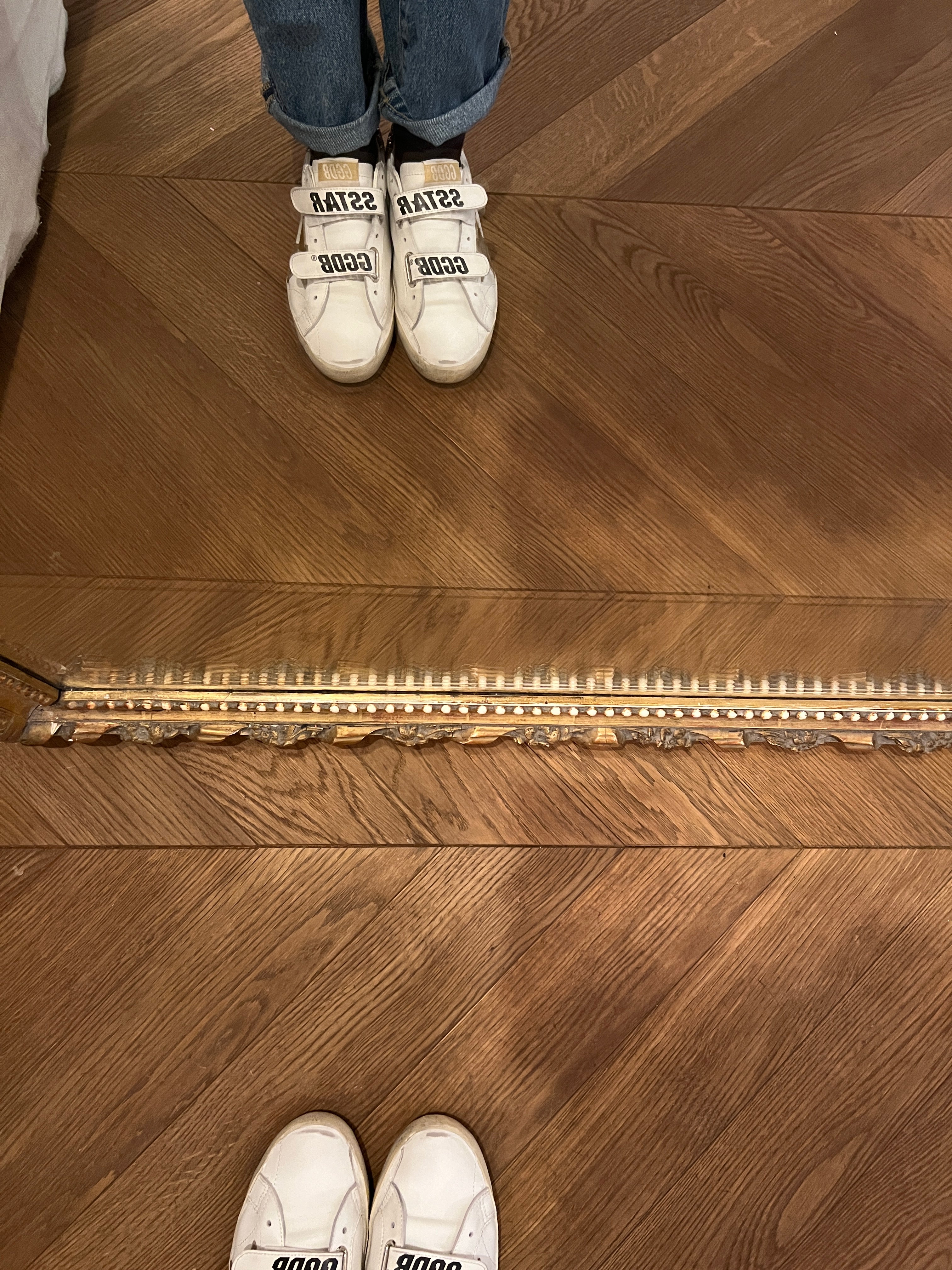 Golden Goose - Baskets à scratch pailleté doré