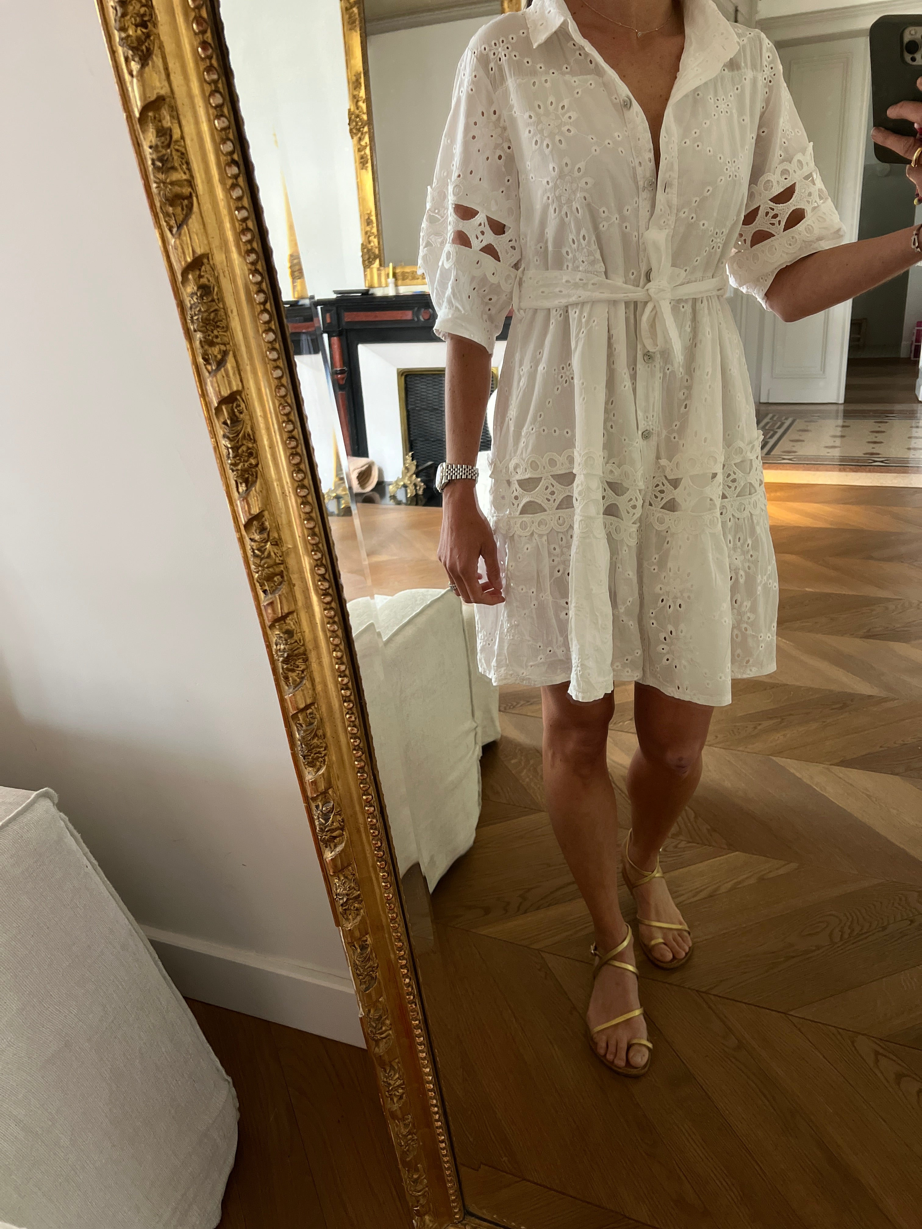 Aurianne Sinacola Robe broderie blanche