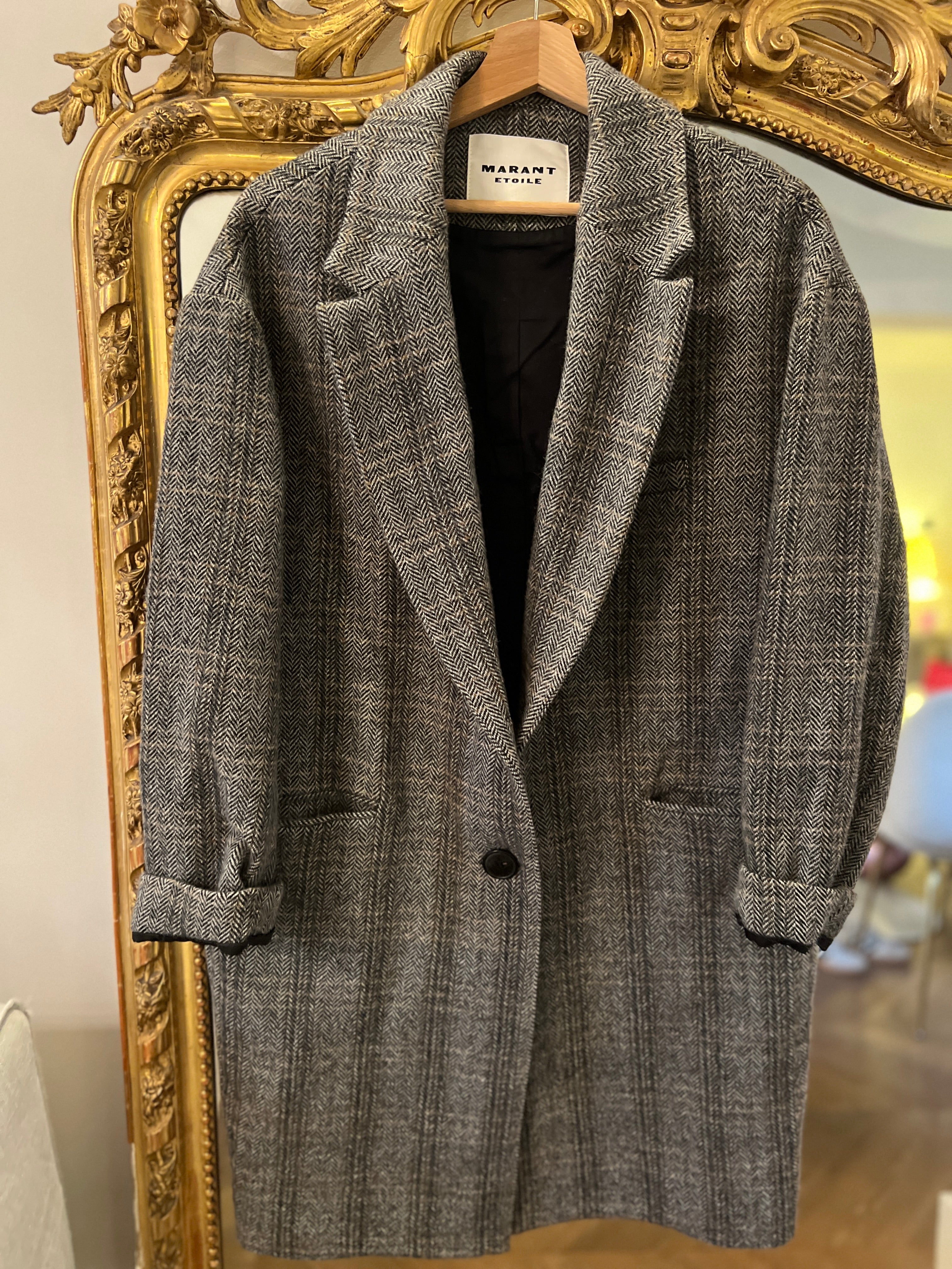 Isabel Marant - Manteau en laine gris chiné