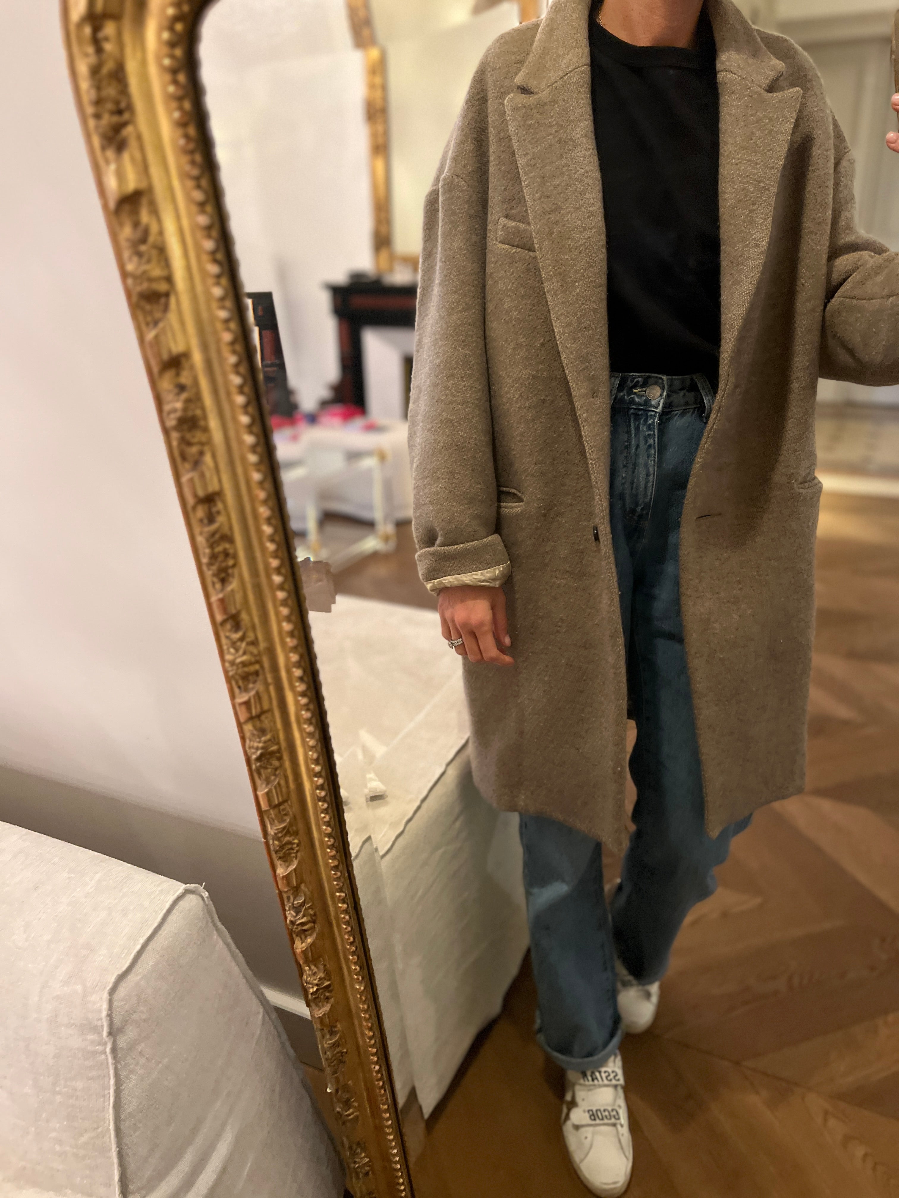 Isabel Marant - Manteau en laine beige chiné