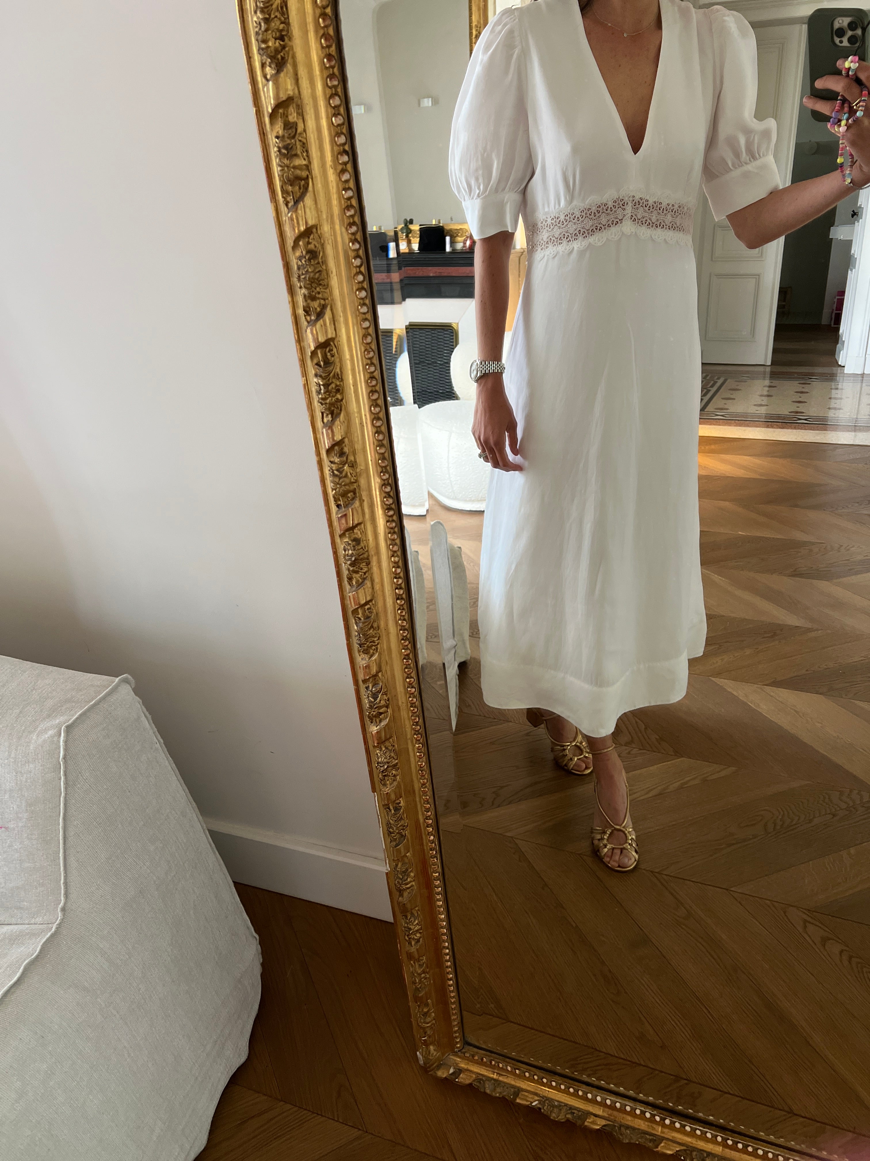 Robe Claudie Pierlot longue blanche en lin