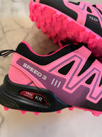 Charger l&#39;image dans la galerie, Baskets rose fluo à lacets
