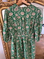 Charger l'image dans la galerie, Ba&amp;sh - Robe verte et beige fluide
