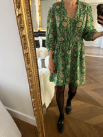 Charger l'image dans la galerie, Ba&amp;sh - Robe verte et beige fluide
