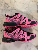 Charger l&#39;image dans la galerie, Baskets rose fluo à lacets
