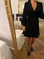 Charger l&#39;image dans la galerie, Tara Jarmon - Robe noire col V manches longues
