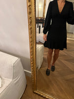 Charger l&#39;image dans la galerie, Tara Jarmon - Robe noire col V manches longues
