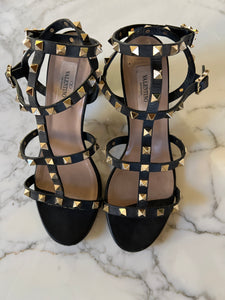 Sandales Valentino Rockstud à brides Noires