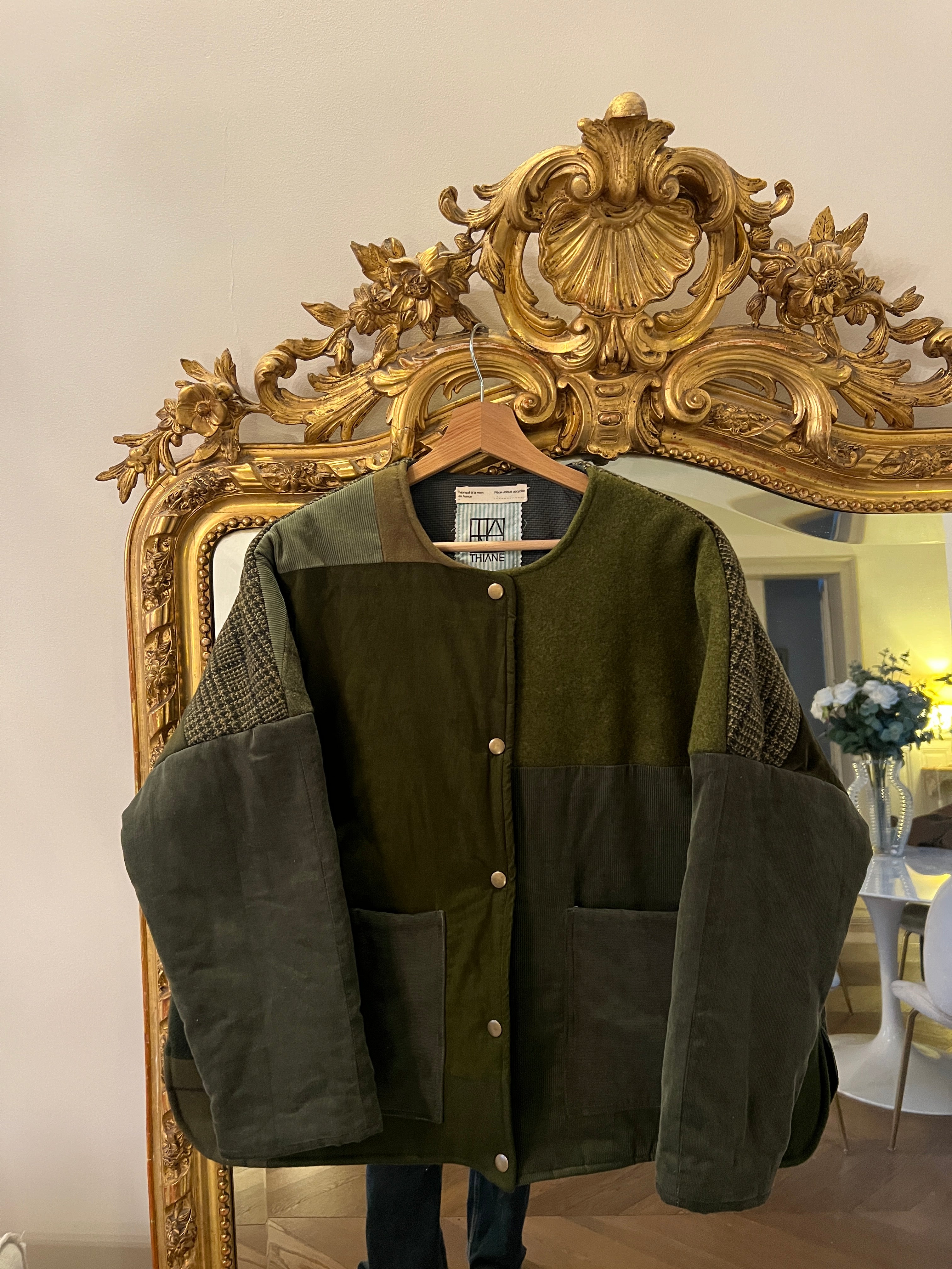 Thiane - Veste Patchwork verte