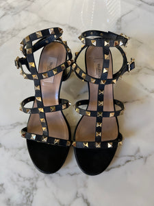 Sandales Valentino Rockstud à brides Noires