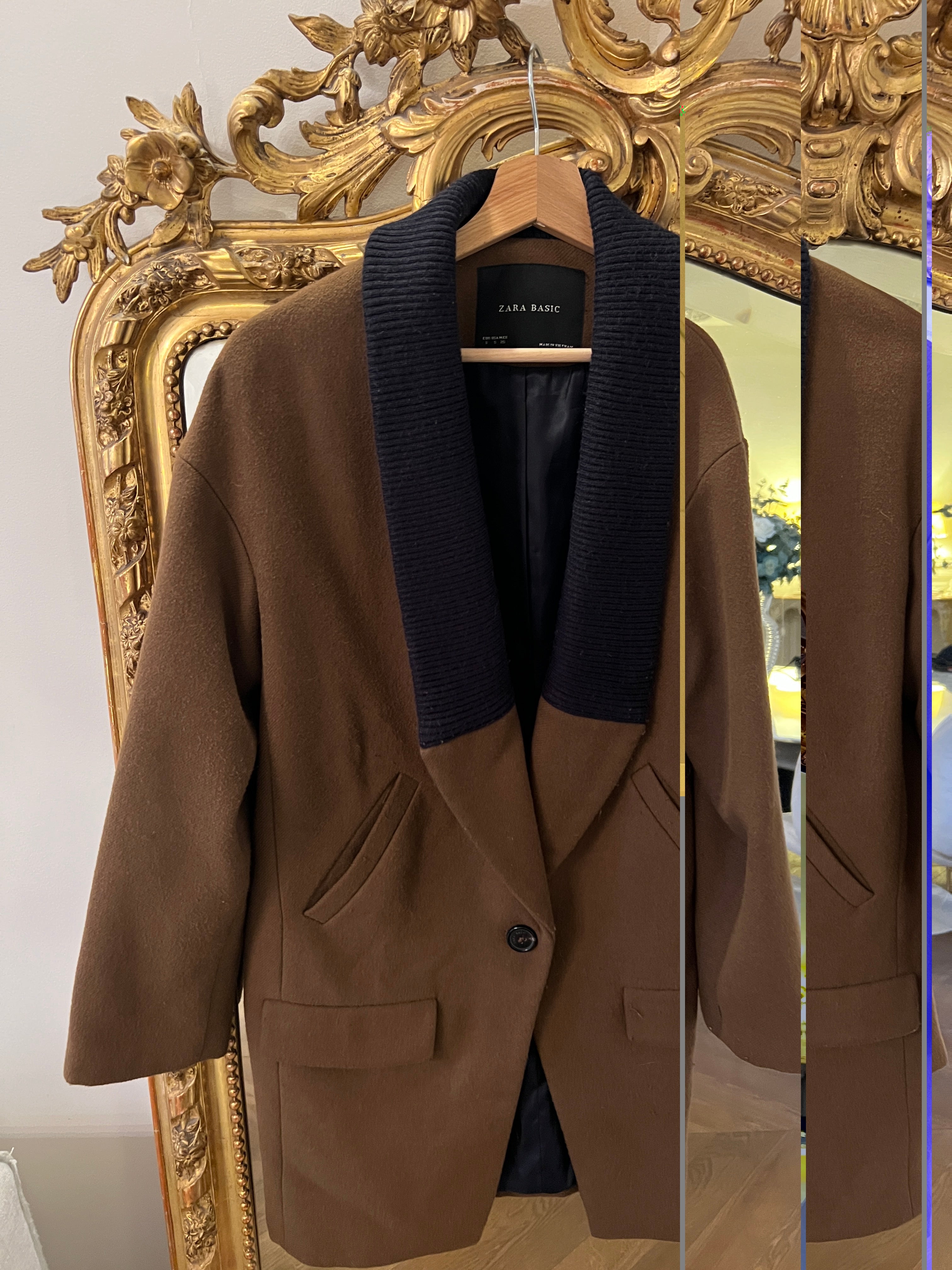 Zara - Manteau marron col laine