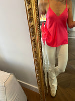 Charger l'image dans la galerie, Forte Forte - Débardeur en soie rose à fines bretelles
