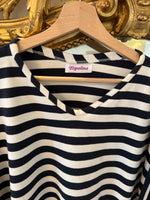 Charger l&#39;image dans la galerie, Topolina - Haut à rayures bleu marine et ecru
