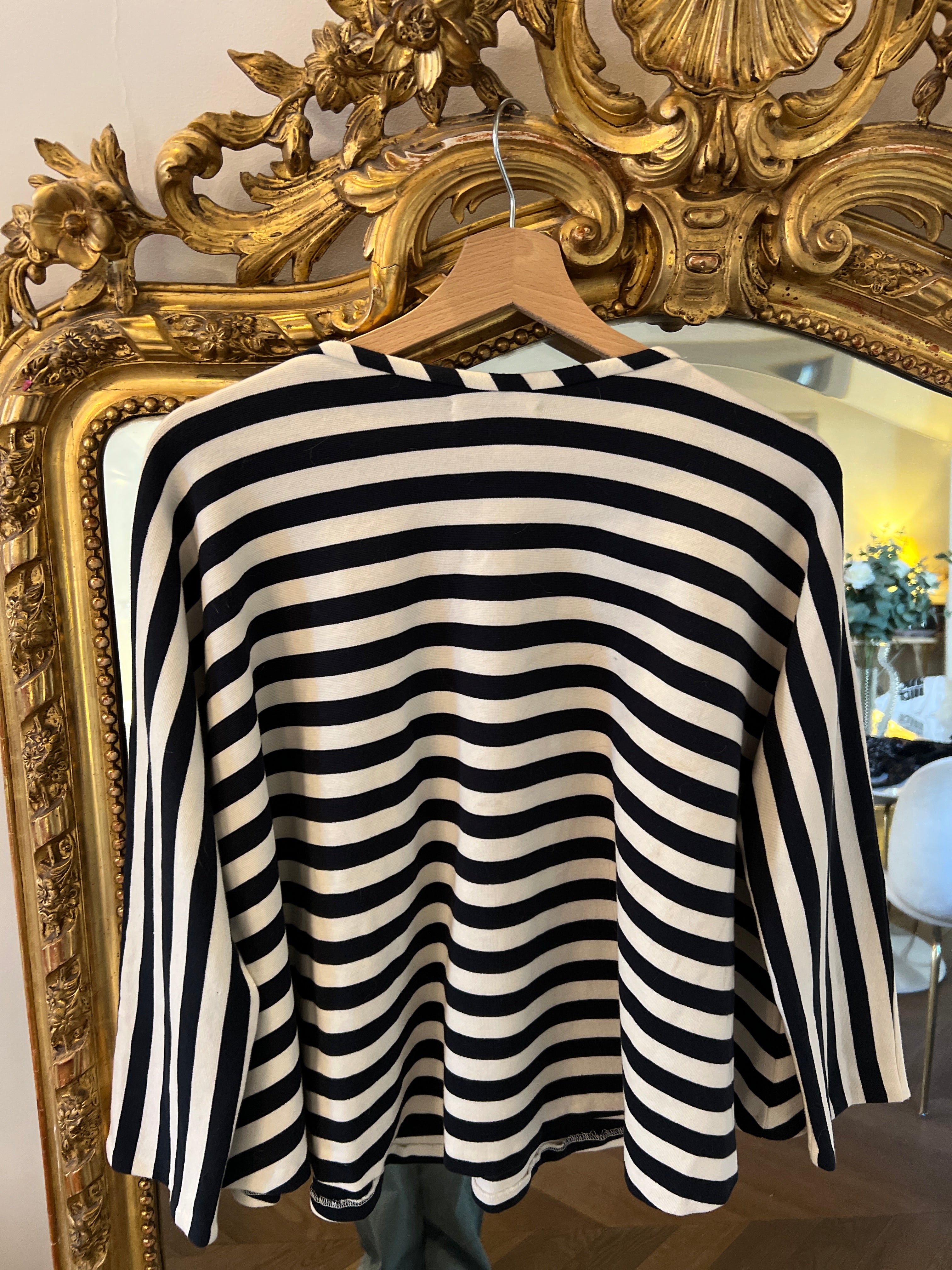 Topolina - Haut à rayures bleu marine et ecru