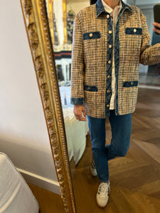 Veste Sandro en tweed coloré et jean