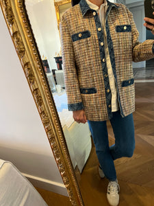 Veste Sandro en tweed coloré et jean