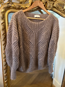 Pull Sézane beige grosses mailles