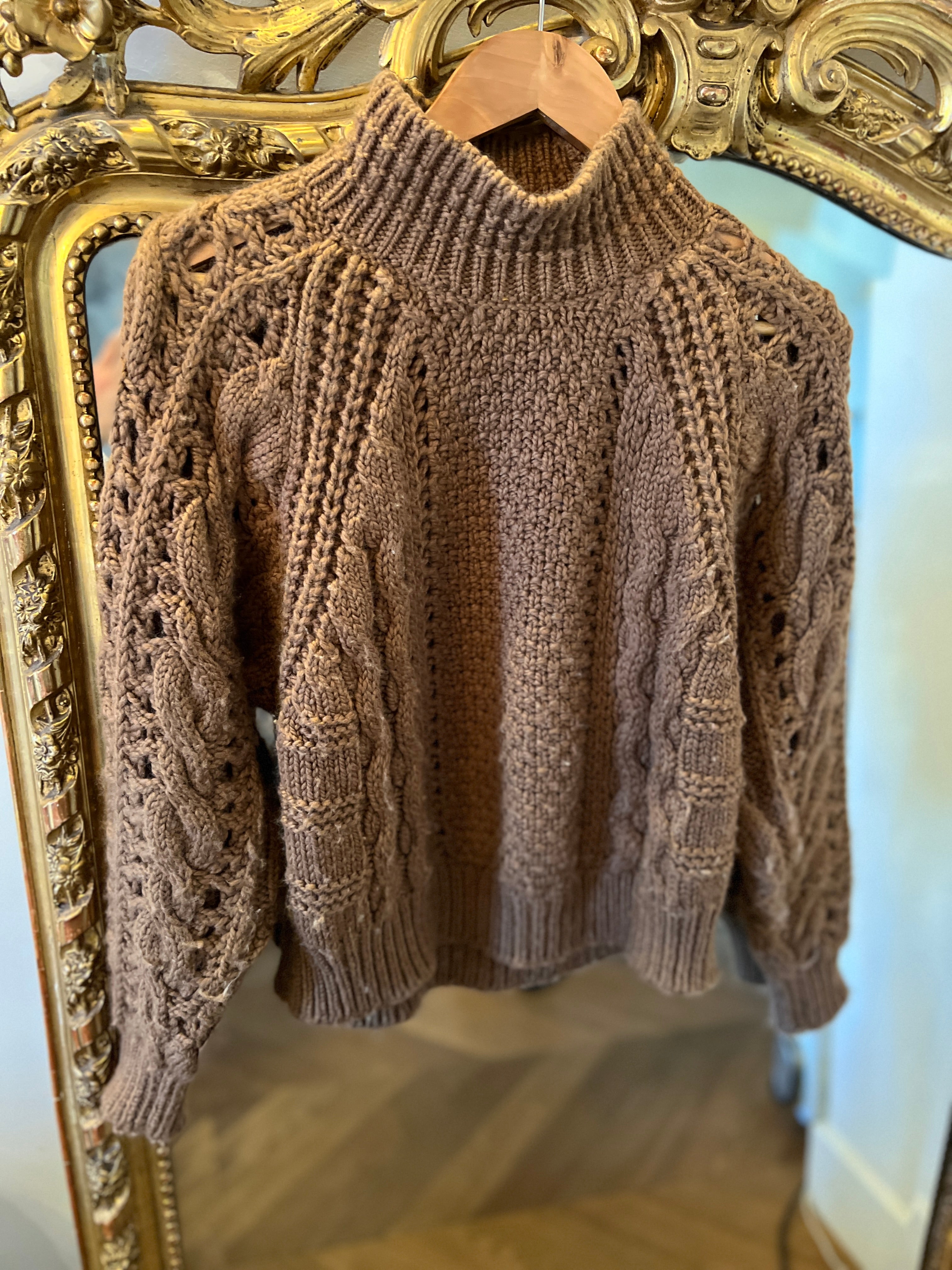 Pull Ba&sh marron col montant