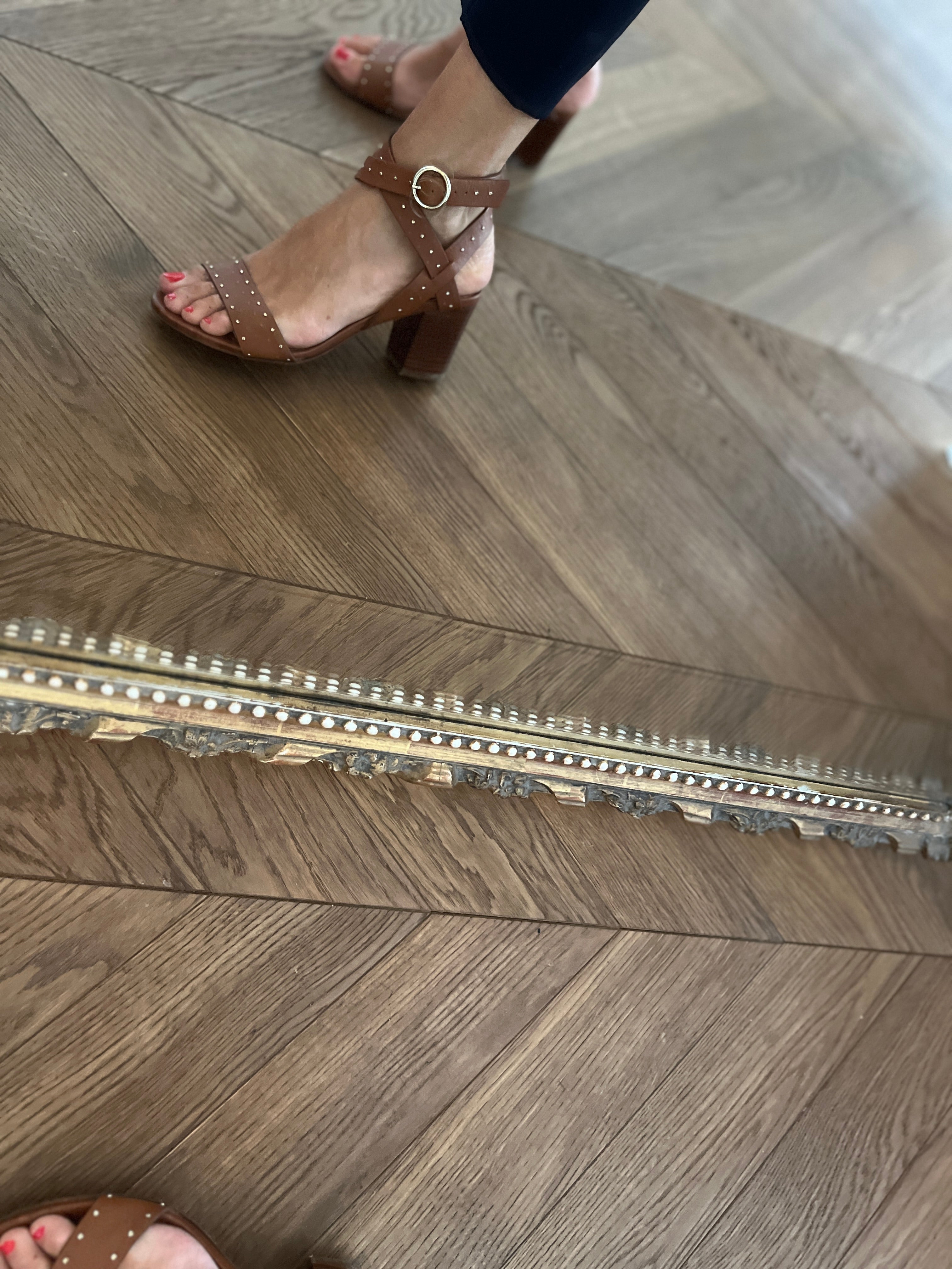 Sandales à talons Sézane camel à clous