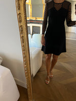 Charger l'image dans la galerie, Sandro - Robe noire manches plumetis
