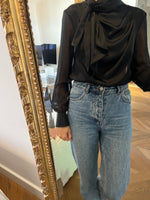 Charger l'image dans la galerie, Zara - Haut noir chic transparant avec noeud
