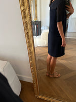 Charger l&#39;image dans la galerie, Robe Claudie Pierlot bleu marine transparence
