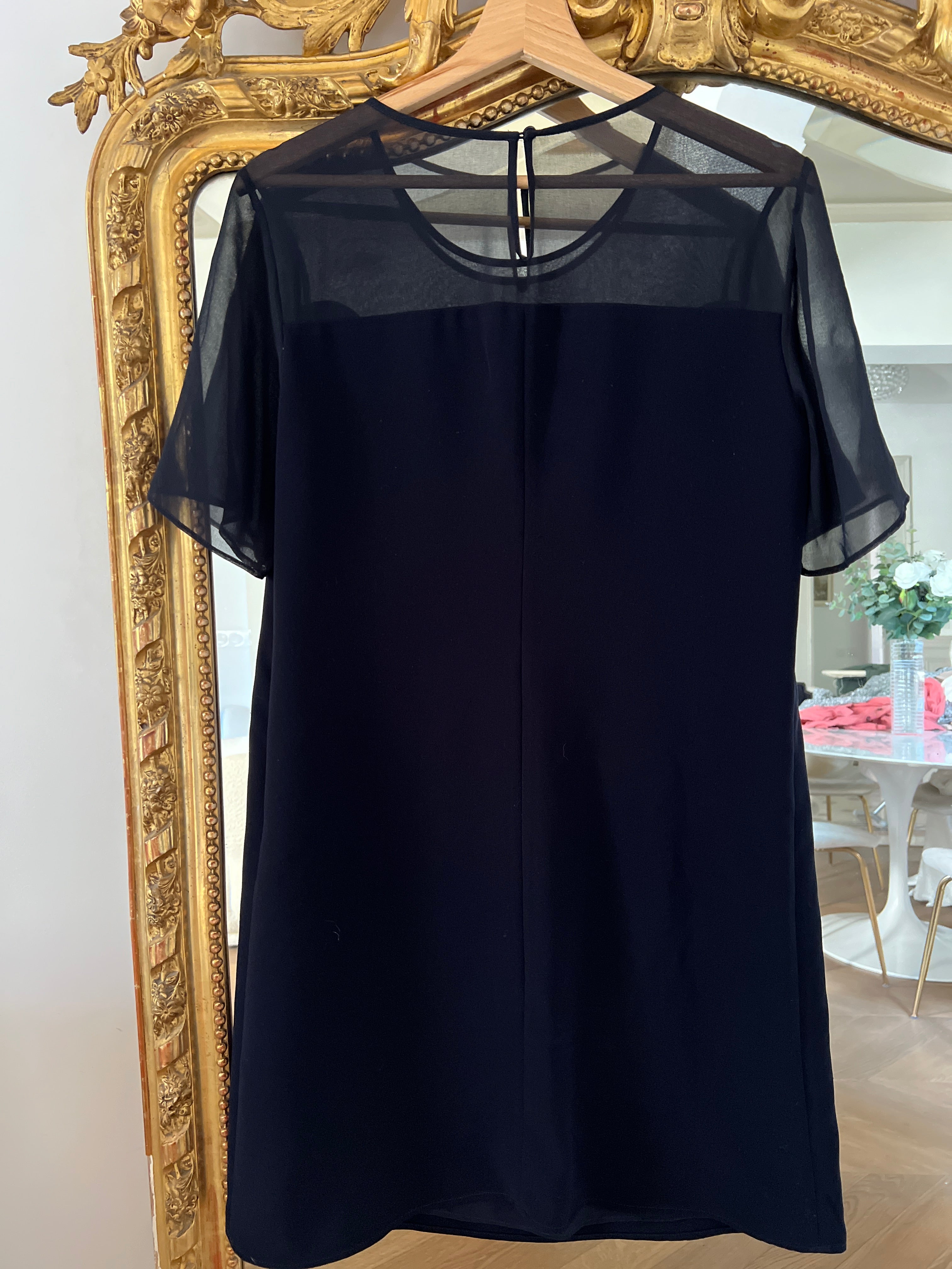 Robe Claudie Pierlot bleu marine transparence