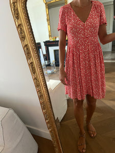 Robe Sezane rouge à fleurs